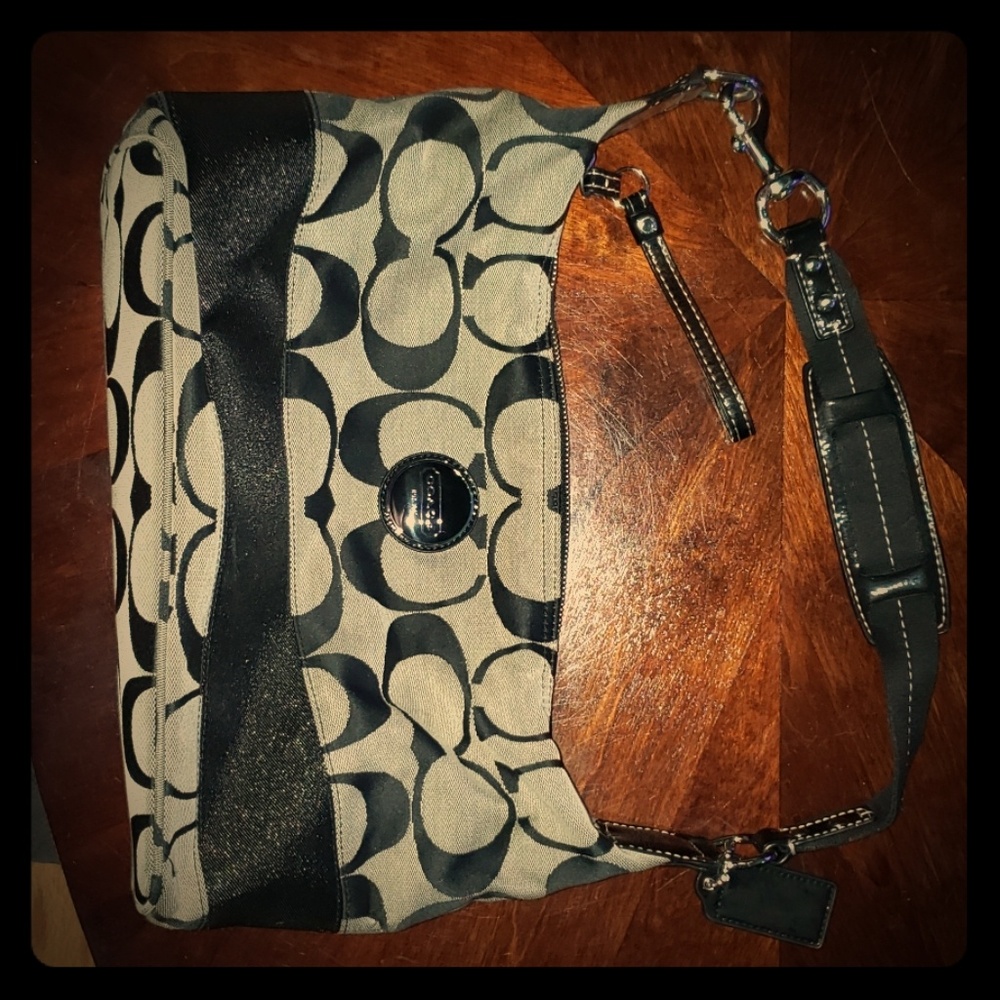 Vintage black and Gray coach shoulder bag